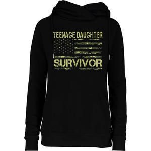 Funny Nage Daughter Survivor Usa Flag Military Womens Funnel Neck Pullover Hood