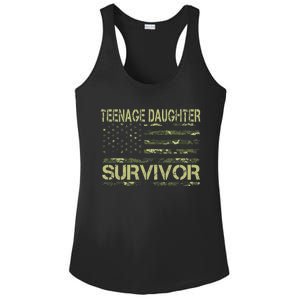 Funny Nage Daughter Survivor Usa Flag Military Ladies PosiCharge Competitor Racerback Tank