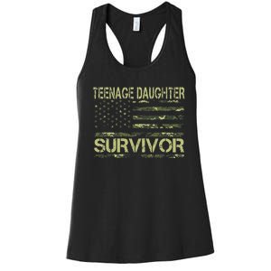 Funny Nage Daughter Survivor Usa Flag Military Women's Racerback Tank