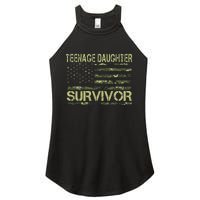 Funny Nage Daughter Survivor Usa Flag Military Women's Perfect Tri Rocker Tank