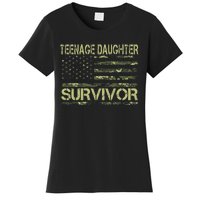 Funny Nage Daughter Survivor Usa Flag Military Women's T-Shirt