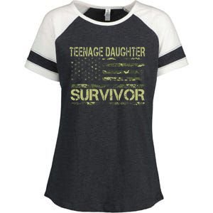 Funny Nage Daughter Survivor Usa Flag Military Enza Ladies Jersey Colorblock Tee