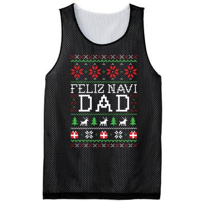 Feliz Navi Dad Ugly Christmas Mesh Reversible Basketball Jersey Tank