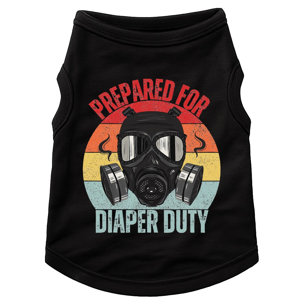 Funny New Dad Prepared For Diaper Duty Daddy Diaper Duty Doggie Tank
