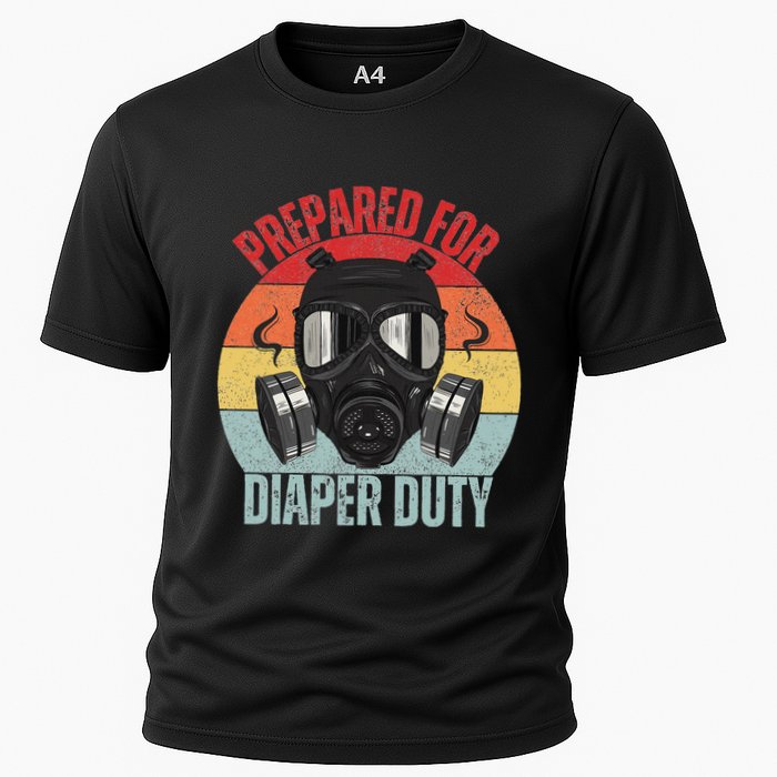 Funny New Dad Prepared For Diaper Duty Daddy Diaper Duty Cooling Performance Crew T-Shirt