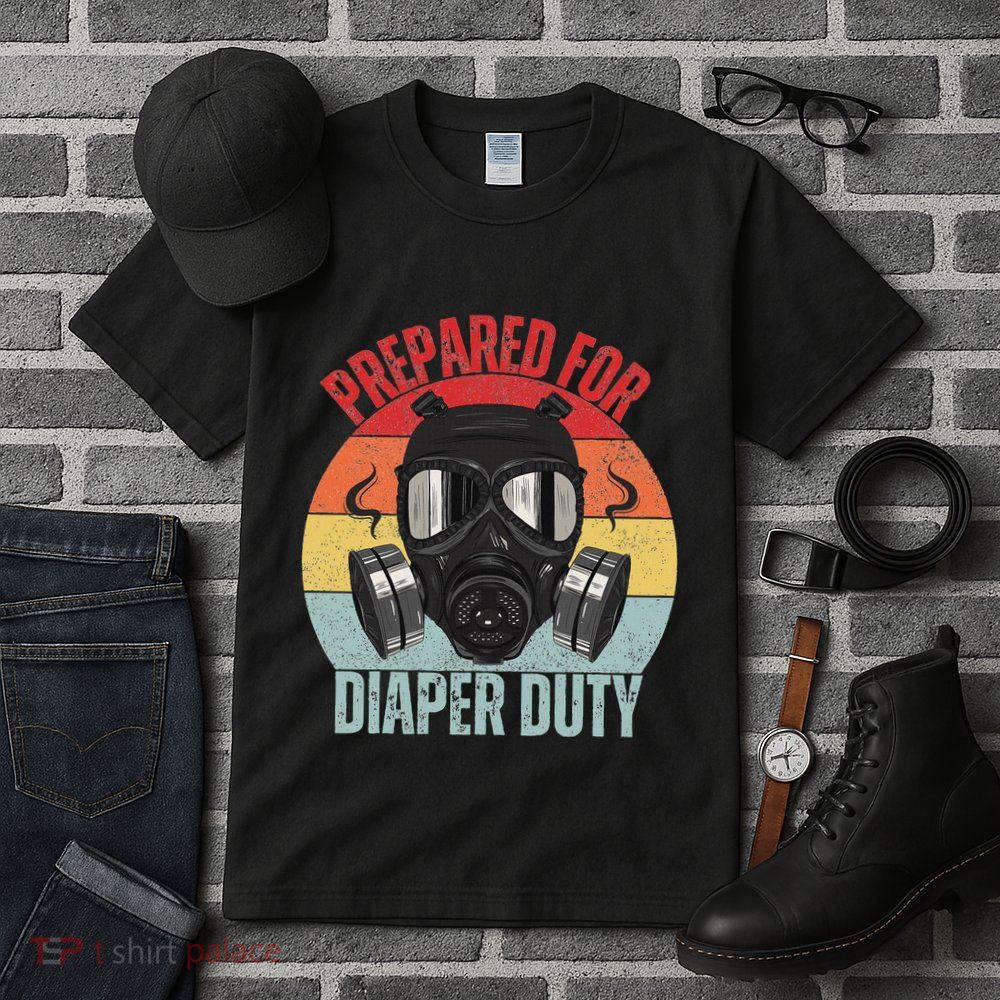 Funny New Dad Prepared For Diaper Duty Daddy Diaper Duty Tall T-Shirt