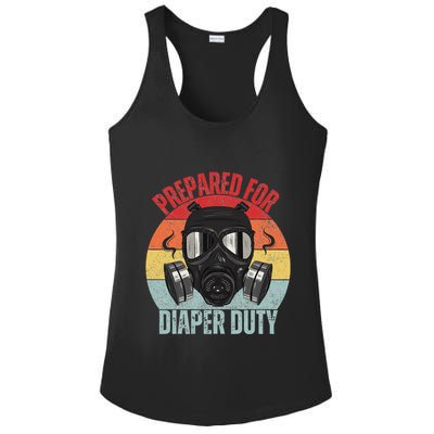 Funny New Dad Prepared For Diaper Duty Daddy Diaper Duty Ladies PosiCharge Competitor Racerback Tank