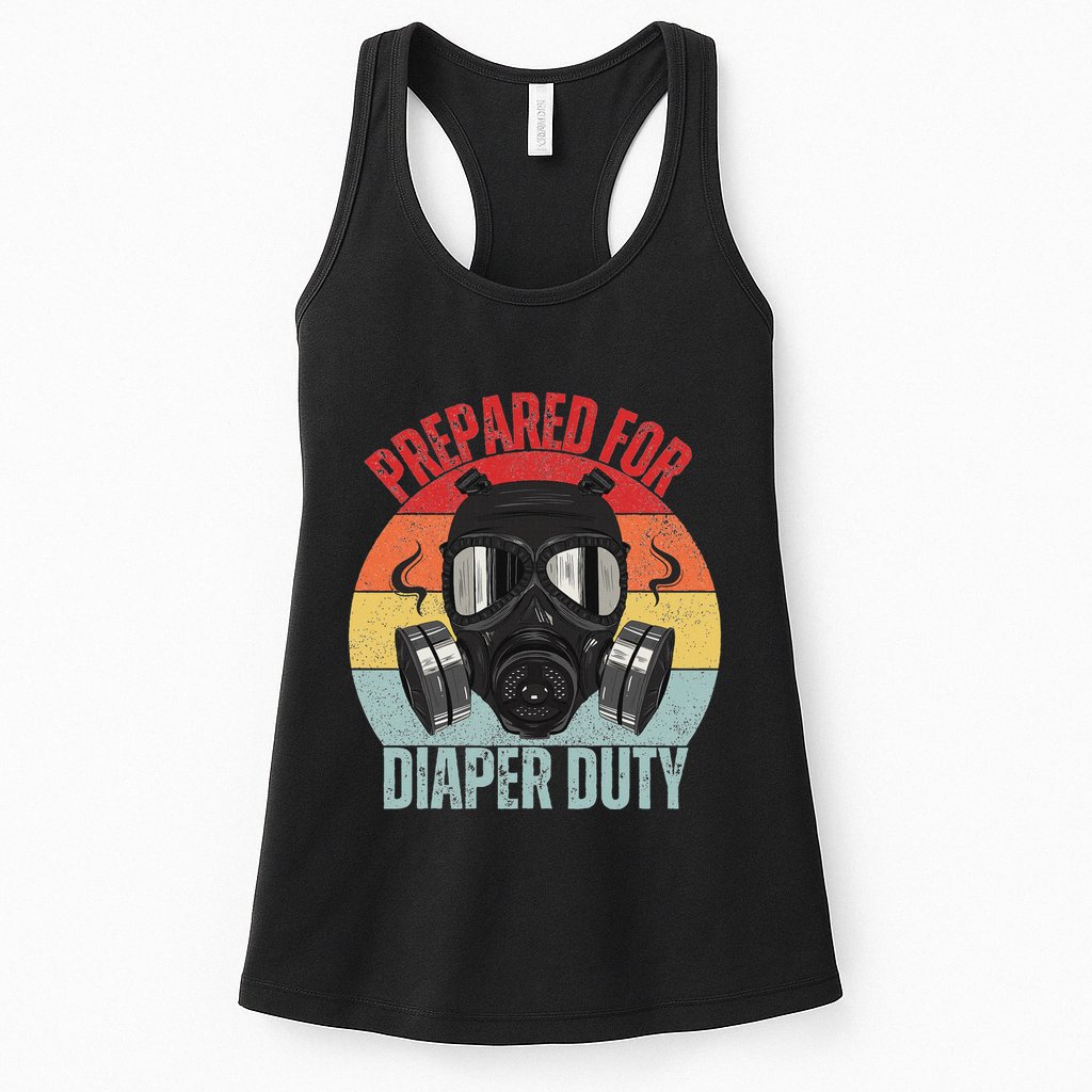 Funny New Dad Prepared For Diaper Duty Daddy Diaper Duty Womens Tank Top