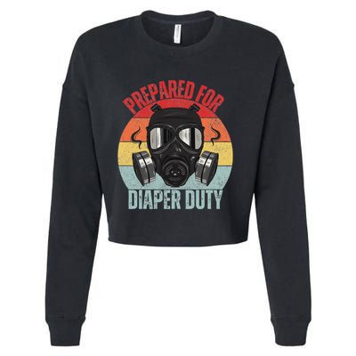 Funny New Dad Prepared For Diaper Duty Daddy Diaper Duty Cropped Pullover Crew