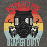 Funny New Dad Prepared For Diaper Duty Daddy Diaper Duty Cotton Canvas Backpack