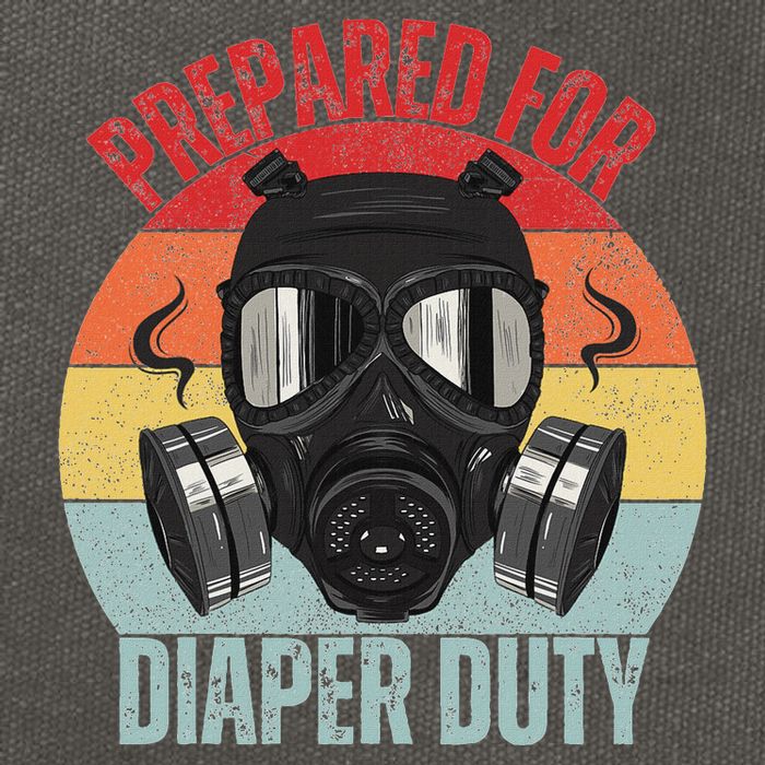 Funny New Dad Prepared For Diaper Duty Daddy Diaper Duty Cotton Canvas Backpack