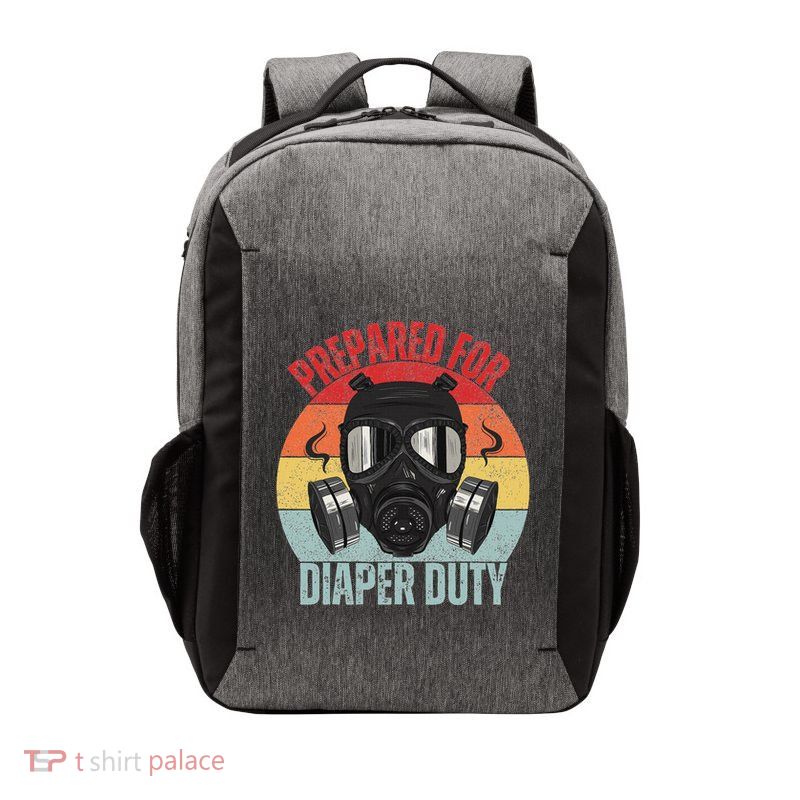 Funny New Dad Prepared For Diaper Duty Daddy Diaper Duty Vector Backpack