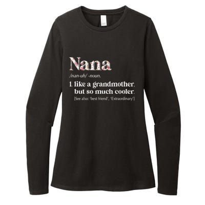 Flower Nana Definition Funny Grandma Gift Womens CVC Long Sleeve Shirt