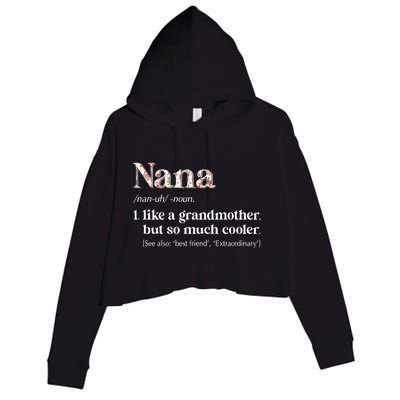 Flower Nana Definition Funny Grandma Gift Crop Fleece Hoodie