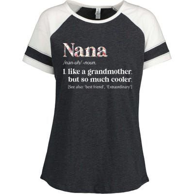 Flower Nana Definition Funny Grandma Gift Enza Ladies Jersey Colorblock Tee