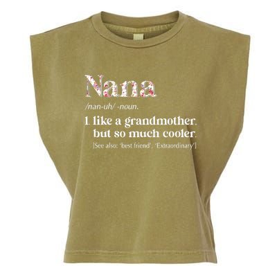 Flower Nana Definition Funny Grandma Gift Garment-Dyed Women's Muscle Tee