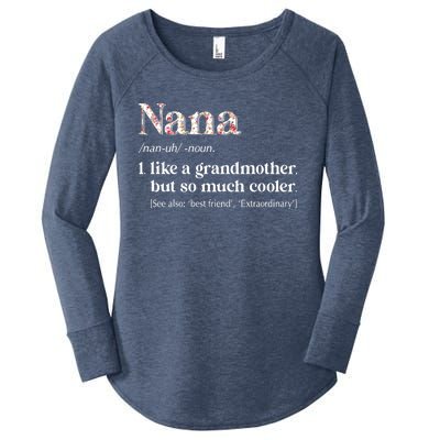 Flower Nana Definition Funny Grandma Gift Women's Perfect Tri Tunic Long Sleeve Shirt