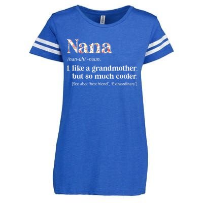 Flower Nana Definition Funny Grandma Gift Enza Ladies Jersey Football T-Shirt