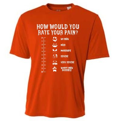 Funny Nurse Doctor Halloween How Would You Rate Your Pain Cooling Performance Crew T-Shirt