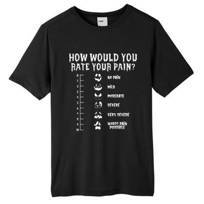 Funny Nurse Doctor Halloween How Would You Rate Your Pain Tall Fusion ChromaSoft Performance T-Shirt