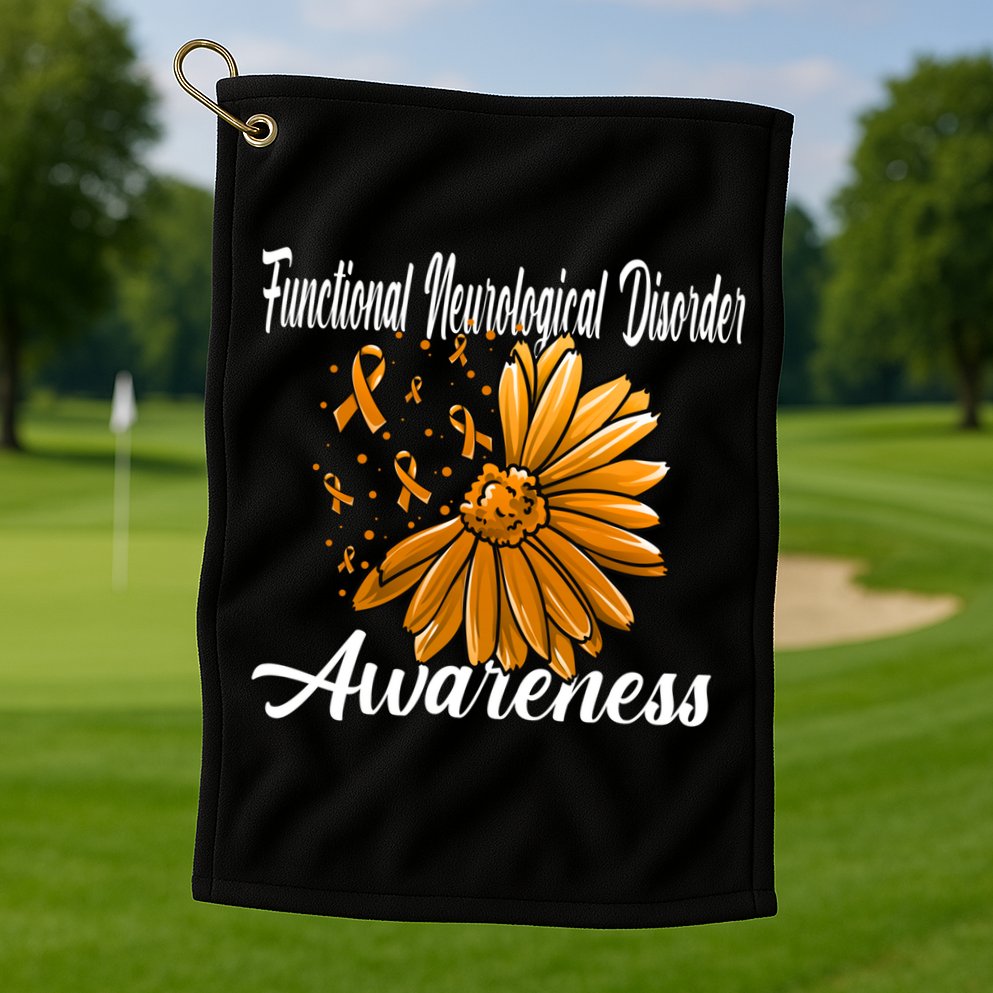 Functional Neurological Disorder Awareness Fnd Related Orang Gift Golf Towel
