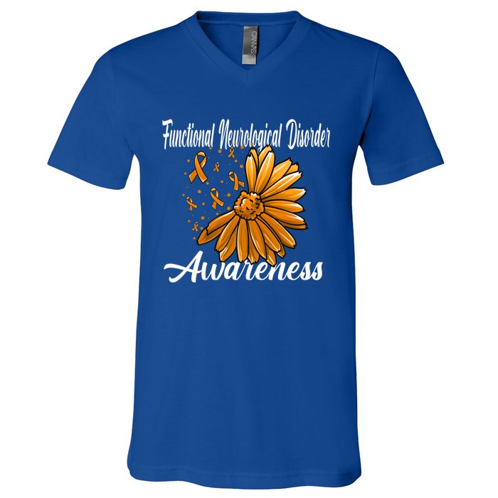 Functional Neurological Disorder Awareness Fnd Related Orang Gift V-Neck T-Shirt