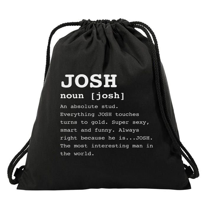 Funny Name Definition Josh For Joshua Drawstring Bag