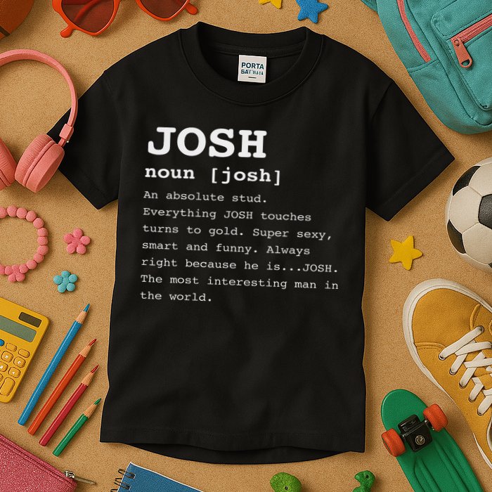 Funny Name Definition Josh For Joshua Kids T-Shirt