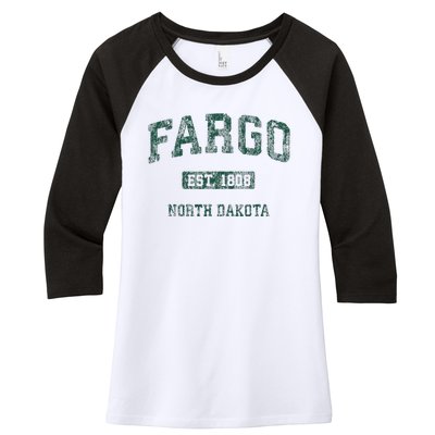 Fargo North Dakota Nd Women's Tri-Blend 3/4-Sleeve Raglan Shirt