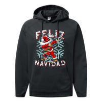 Feliz Navidad Dabbing Christmas Sombrero Performance Fleece Hoodie