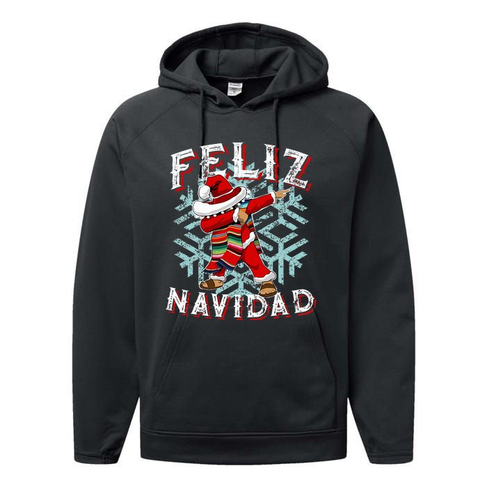 Feliz Navidad Dabbing Christmas Sombrero Performance Fleece Hoodie