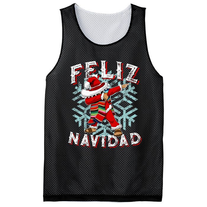 Feliz Navidad Dabbing Christmas Sombrero Mesh Reversible Basketball Jersey Tank