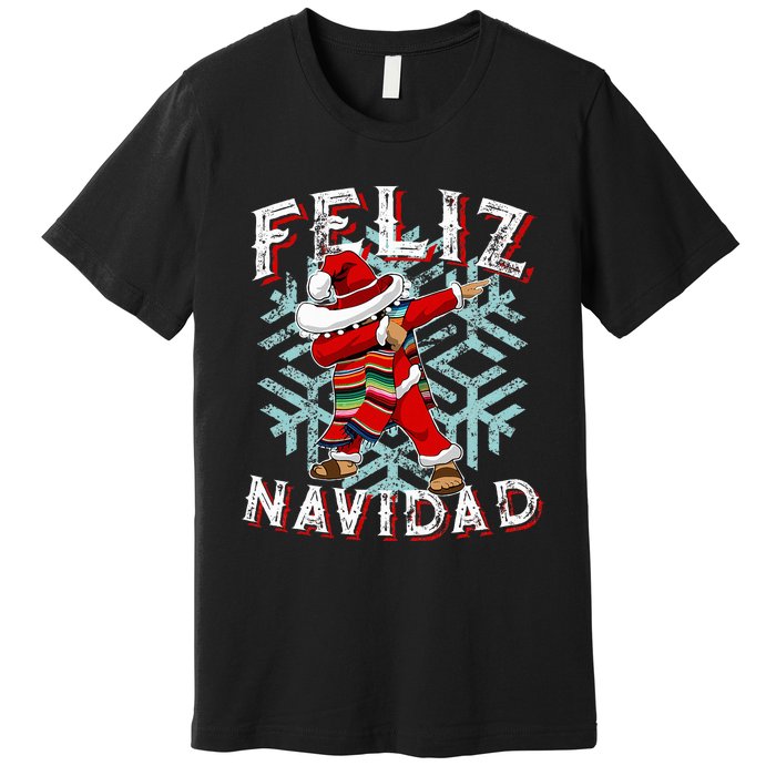 Feliz Navidad Dabbing Christmas Sombrero Premium T-Shirt