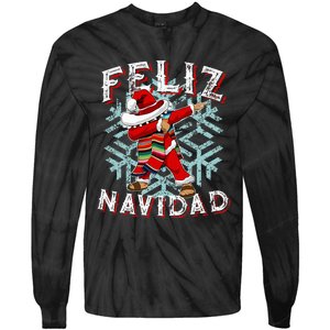 Feliz Navidad Dabbing Christmas Sombrero Tie-Dye Long Sleeve Shirt