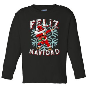 Feliz Navidad Dabbing Christmas Sombrero Toddler Long Sleeve Shirt