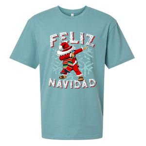 Feliz Navidad Dabbing Christmas Sombrero Sueded Cloud Jersey T-Shirt