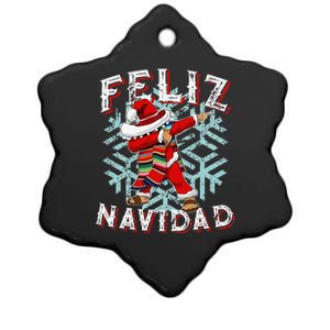 Feliz Navidad Dabbing Christmas Sombrero Ceramic Star Ornament