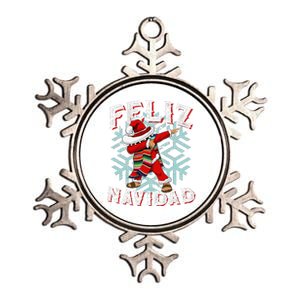 Feliz Navidad Dabbing Christmas Sombrero Metallic Star Ornament