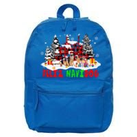 Feliz Navidad Dog Xmas Truck Three Santa Ger Shepherds Gift 16 in Basic Backpack