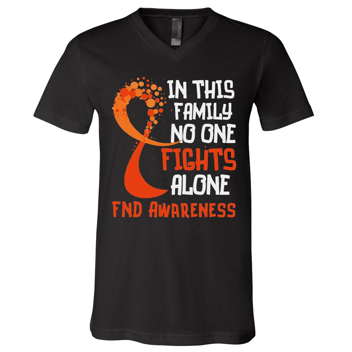 Functional Neurological Disorder Awareness Fnd Ribbon Family V-Neck T-Shirt