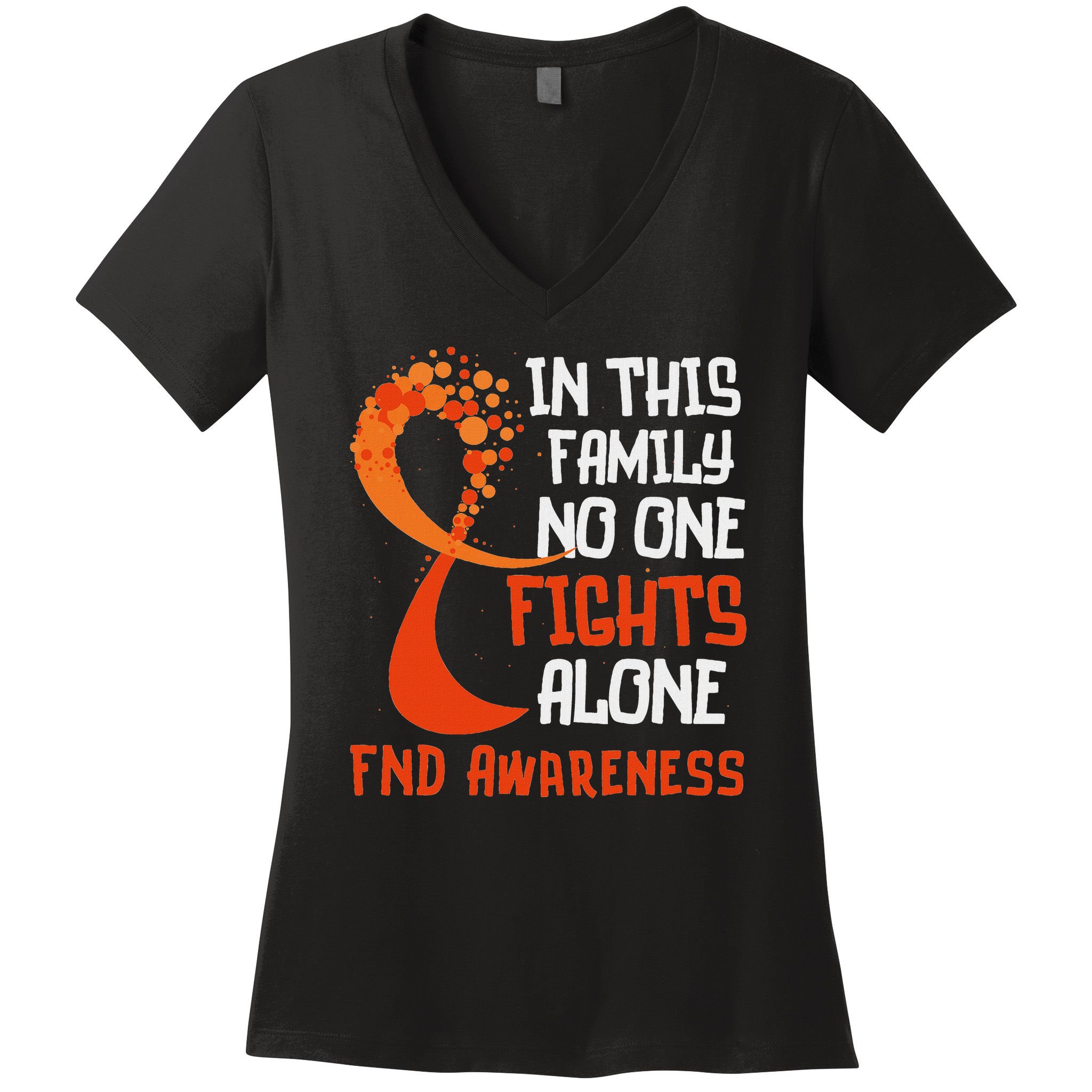 Functional Neurological Disorder Awareness Fnd Ribbon Family Women's V-Neck T-Shirt