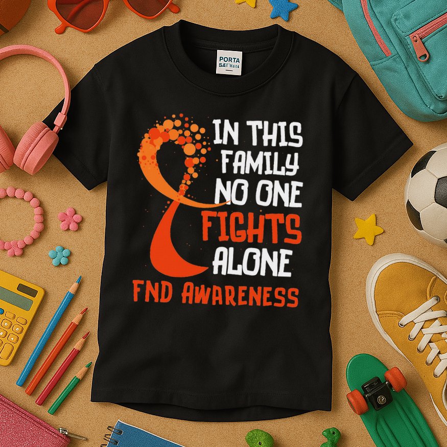 Functional Neurological Disorder Awareness Fnd Ribbon Family Kids T-Shirt