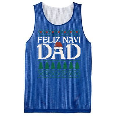 Feliz Navi Dad Spanish Father Ugly Christmas Style Gift Mesh Reversible Basketball Jersey Tank