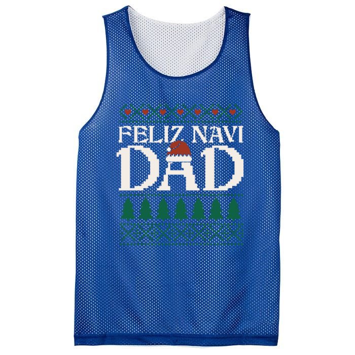 Feliz Navi Dad Spanish Father Ugly Christmas Style Gift Mesh Reversible Basketball Jersey Tank