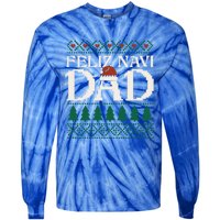 Feliz Navi Dad Spanish Father Ugly Christmas Style Gift Tie-Dye Long Sleeve Shirt