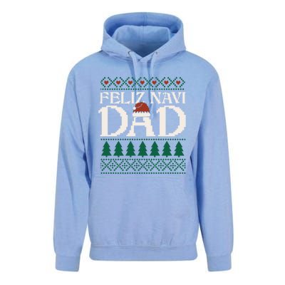 Feliz Navi Dad Spanish Father Ugly Christmas Style Gift Unisex Surf Hoodie