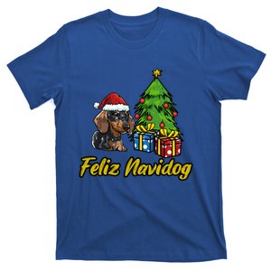 Feliz Navidog Dachshund Santa Hat Christmas Gift T-Shirt