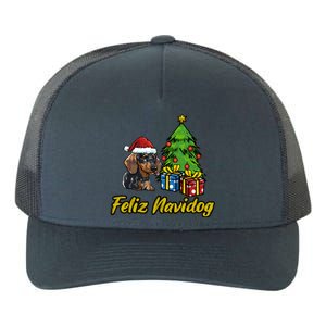 Feliz Navidog Dachshund Santa Hat Christmas Gift Yupoong Adult 5-Panel Trucker Hat