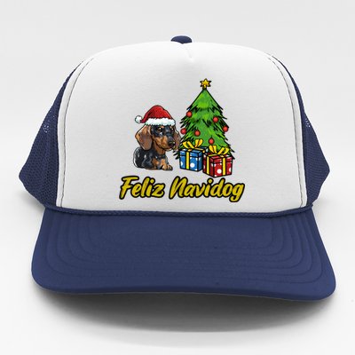 Feliz Navidog Dachshund Santa Hat Christmas Gift Trucker Hat