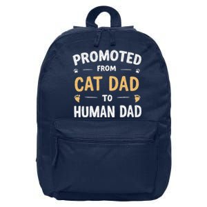 Funny New Daddy Cat Lover Promoted From Cat Dad To Human Dad 16 in Basic Backpack